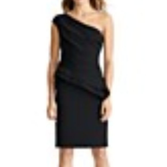 RALPH LAUREN Cocktail One Shoulder Dress Black Size 16 NWT - Picture 14 of 16